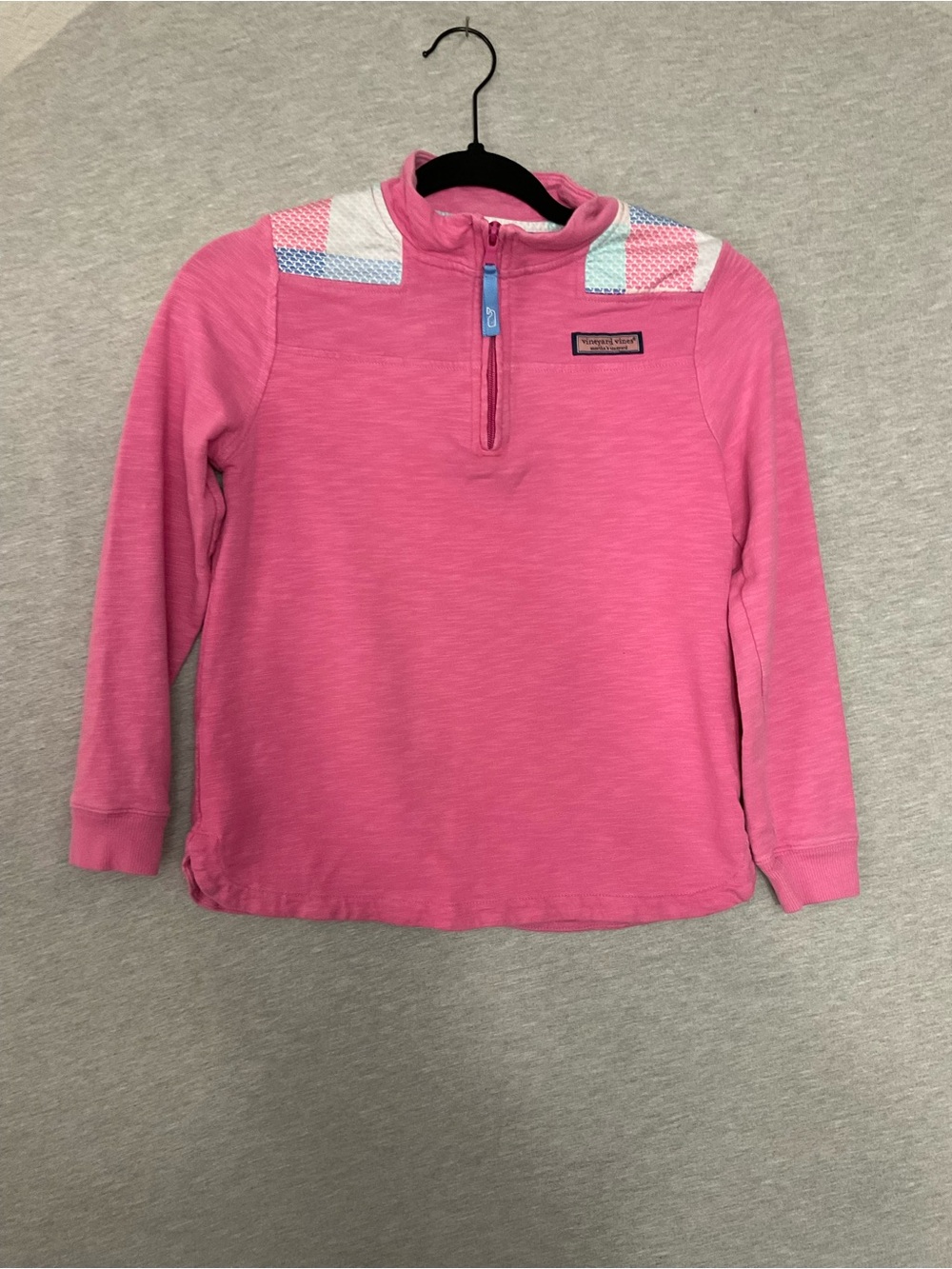 Vineyard Girls ' Pink Quarter-Zip Pullover Top